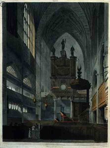 Wnętrze opactwa, z „Łaźnia ilustrowana szeregiem poglądów”, ryt. John Hill (1770-1850), wyd. przez Williama Millera