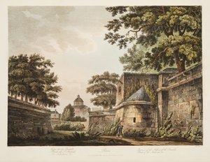 Wnętrze Fossy Bastylii, część Arsenału, ilustracja z Wersalu, Paryża i Saint Denis, pub. 1809 (akwatinta)