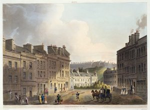 Marlborough Street, z „Bath Illustrated by a Series of Views”, grawerowane przez Johna Hilla (1770-1850) wyd. przez Williama Millera, 1805 (akwatinta) autorstwa John Claude Nattes