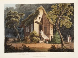 Petit Trianon, The Boudoir, ilustracja z Wersalu, Paryża i Saint Denis, wyd. 1805 (akwatinta)