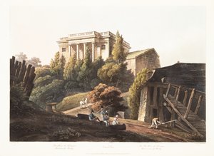 Wersal, Pawilon Lucienne, Wodociągi Marly, ilustracja z Wersalu, Paryża i Saint Denis, wyd. 1806 (akwatinta)