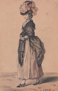 Dama mody z czarnym szalem i czarnymi butami autorstwa John Collet