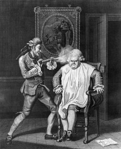 Anglik w Paryżu, litografia Jamesa Caldwella, 1770