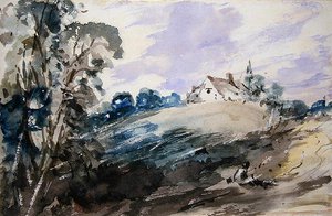 Domek na Wysokim Brzegu (akwarela na papierze) autorstwa John Constable