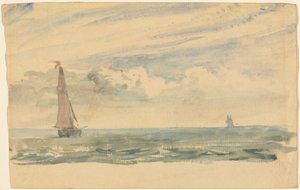 Pejzaż morski z dwiema żaglówkami autorstwa John Constable