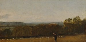Pasterz w krajobrazie patrzący przez Dedham Vale w kierunku Langham autorstwa John Constable