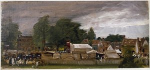 Jarmark wiejski, prawdopodobnie w East Bergholt (olej na płótnie) autorstwa John Constable