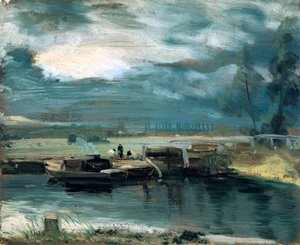 Barki na Stour, z kościołem Dedham w oddali, 1811 autorstwa John Constable