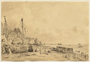 Plaża Brighton, patrząc na wschód, 1824 autorstwa John Constable
