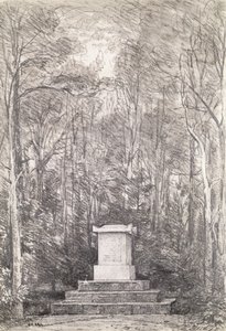 Cenotaf dla Sir Joshua Reynoldsa w Coleorton Hall, Leicestershire, 1823 (rysunek ołówkiem) autorstwa John Constable