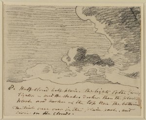 Studium chmur (za Alexander Cozens Engravings of Skies), ok. 1822-23 (grafit na papierze) autorstwa John Constable