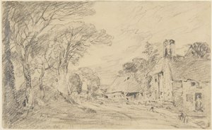 Chata i drzewa autorstwa John Constable