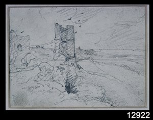 Domki na wysokim brzegu, 1834 autorstwa John Constable