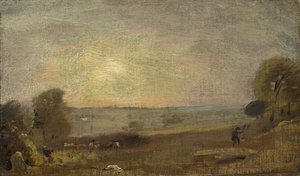 Dedham Vale od drogi do East Bergholt: Zachód słońca, 1810 autorstwa John Constable