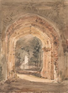 East Bergholt Church, patrząc przez południową bramę zrujnowanej wieży autorstwa John Constable