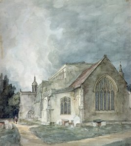 Kościół Wschodni Bergholt, c.1805-11 (akwarela) autorstwa John Constable