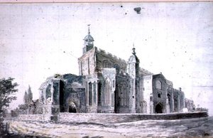 Kościół East Bergholt: elewacja od strony południowo-zachodniej (rysunek) autorstwa John Constable