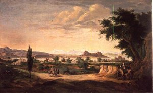 Figurki z osłem, Korfu w oddali autorstwa John Constable