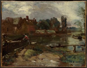 Flatford Mill widziany od śluzy autorstwa John Constable