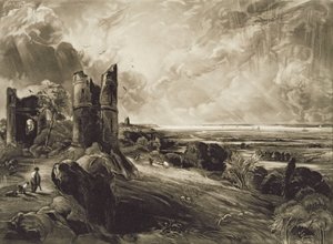 د هیډلیګ کیسل، د ډیویډ لوکاس (1802-81) c.1832 (mezzotint with etcing) د پولی لخوا نقاش شوی autorstwa John Constable