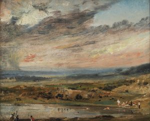 Hampstead Heath, ze stawem i kąpieliskami autorstwa John Constable
