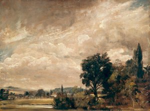 Harnham Ridge z domu archidiakona Fishera, Salisbury autorstwa John Constable
