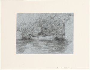 Łódź wiosłowa zacumowana pod brzegiem autorstwa John Constable