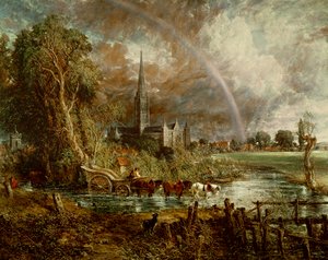 Katedra w Salisbury From the Meadows, 1831 (szczegóły w 188984-188985)