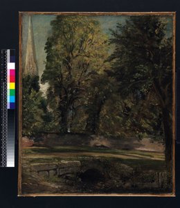Katedra w Salisbury widziana ponad murem autorstwa John Constable