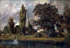 Katedra w Salisbury i Leadenhall z rzeki Avon, 1820 autorstwa John Constable