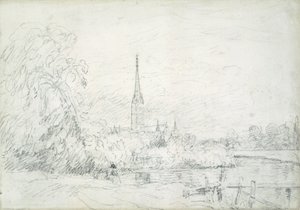 Katedra w Salisbury z północnego zachodu, 1829 (grafit na papierze) autorstwa John Constable