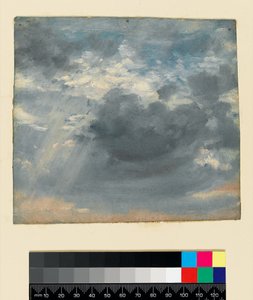 Studium nieba z promieniami słońca, ok. 1822 (olej na papierze) autorstwa John Constable