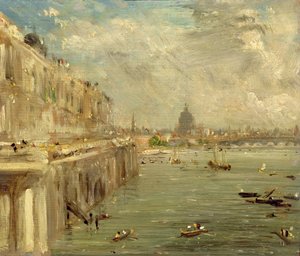 Taras Somerset House z mostu Waterloo, ok. 1819 r. autorstwa John Constable