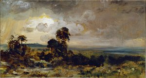 Burzowy zachód słońca w Hampstead (olej na płótnie) autorstwa John Constable