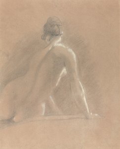 Studium kobiecego aktu widzianego od tyłu (kreda na papierze) autorstwa John Constable