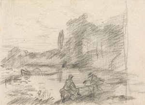 Dwie postacie nad rzeką autorstwa John Constable