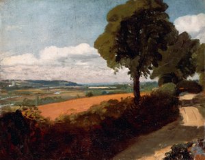 Widok z drogi prowadzącej do East Bergholt autorstwa John Constable
