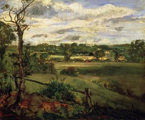 Widok Highgate z Hampstead Heath, ok.1834 (olej na tekturze) autorstwa John Constable