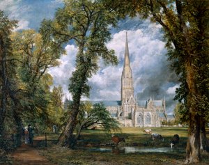 „Widok katedry w Salisbury z terenów biskupich”, Wiltshire, c1822 autorstwa John Constable