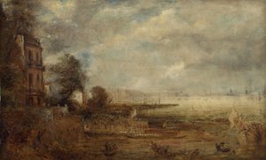 Most Waterloo widziany ze schodów Whitehall, ok. 1829 r. autorstwa John Constable