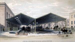 Przylot i wyjazd Shed, Londyn, 1839 autorstwa John Cooke Bourne