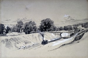 Berkhamsted, Hertfordshire, 5 czerwca 1837 (pióro i atrament oraz pranie na papierze) autorstwa John Cooke Bourne