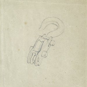 Blok i hak, ok. 1835-38 (ołówek na papierze) autorstwa John Cooke Bourne