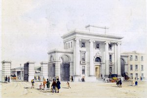 Wejście do dworca Birmingham, 1838-39 autorstwa John Cooke Bourne