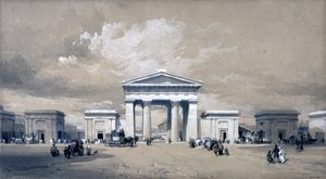 Euston Arch, kwiecień 1838 (pióro i atrament i pranie na papierze)