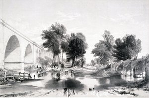 Wiadukt nad rzeką Blythe, London & Birmingham Railway, 1839 autorstwa John Cooke Bourne