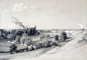 Watford Embankment, Hertfordshire, 29 października 1837 (pióro i atrament oraz pranie na papierze) autorstwa John Cooke Bourne