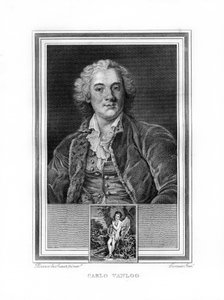 Carle lub Charles-Andre van Loo, francuski malarz tematyczny, 1825. autorstwa John Corner