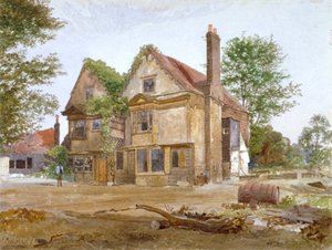 Widok z przodu na Basing Manor House, Peckham High Street, Camberwell, Londyn, 1884 autorstwa John Crowther