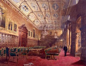 Wnętrze Ironmongers Hall, Londyn, 1888 autorstwa John Crowther